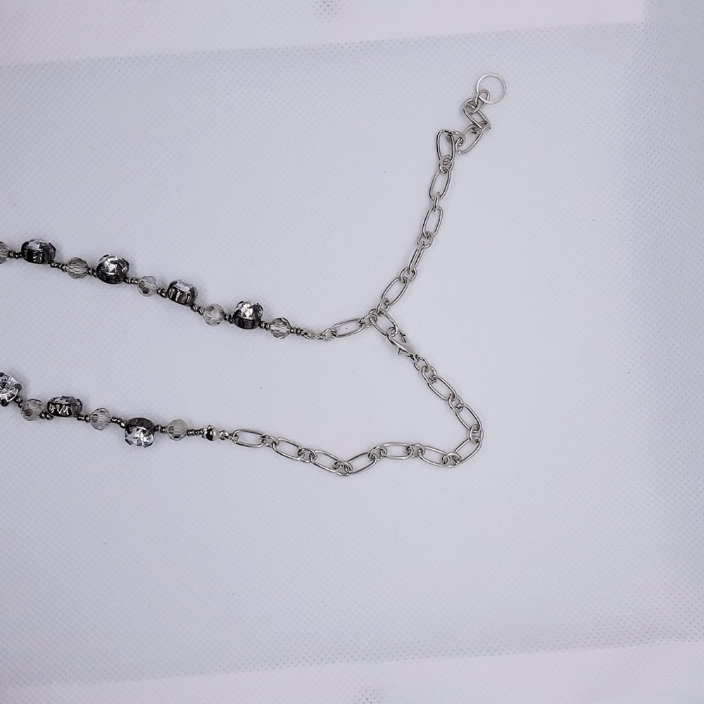 Ann Taylor Loft Opera Necklace Beaded Chaton Cryst - Picture 5 of 13